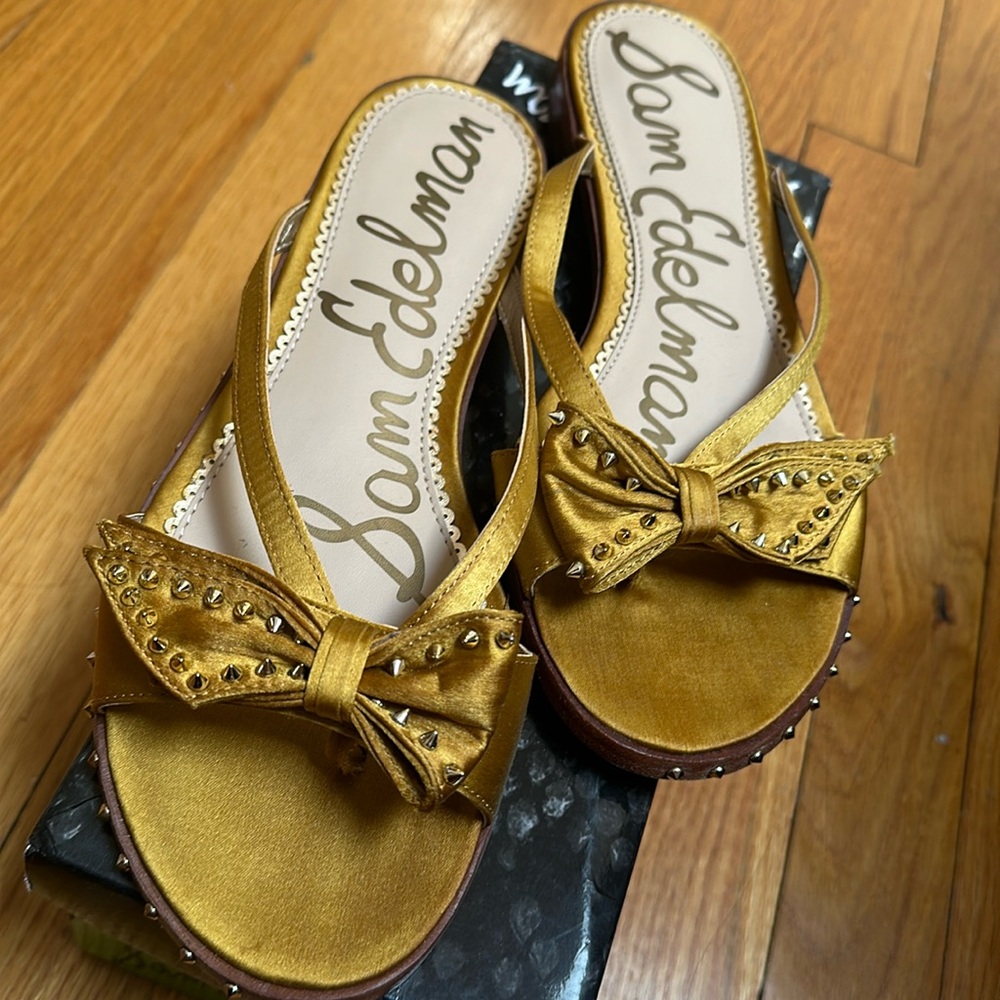 Sam edelman gold/yellow sandals brand new